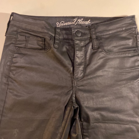 Shiny Black High Rise Skinny Jeans Universal Thread - Picture 1 of 4